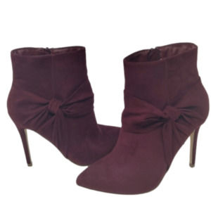 JustFab Burgundy Heeled Boots